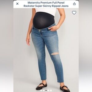Old Navy Maternity Light Blue Distressed Skinny Jeans